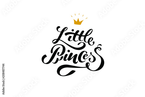 Little princess handwritten text. Vector lettering illustration EPS 10.