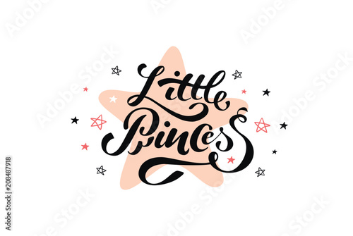 Little princess handwritten text. Vector lettering illustration EPS 10.
