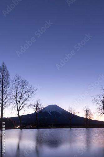 Fuji seen from Fumotoppara camping ground in the morning, Fujinomiya, Shizuoka prefecture