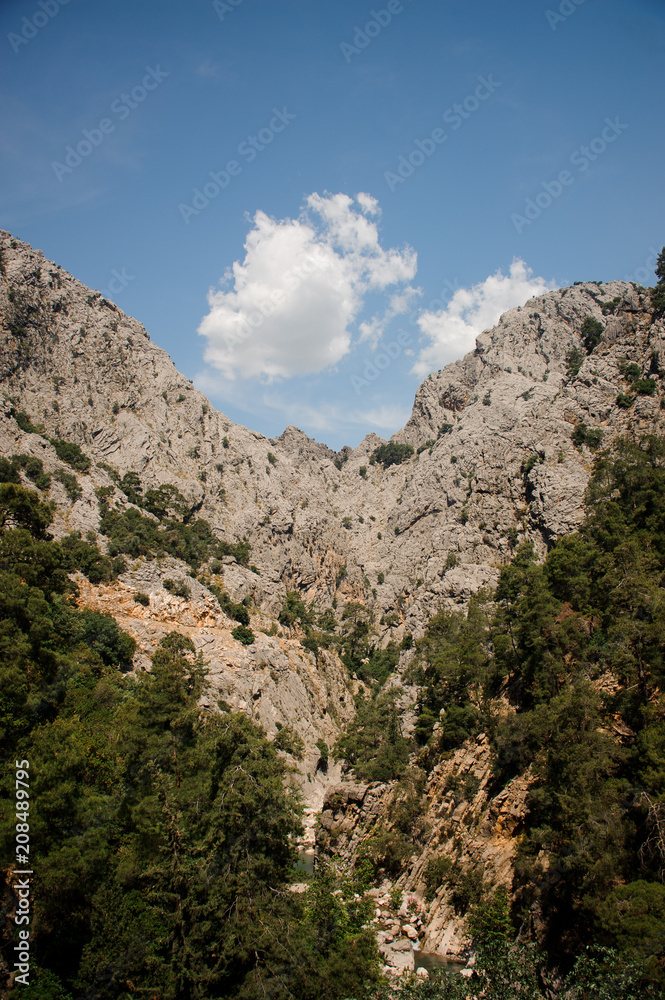 Amazing bottom view of high ancient Lycian Way