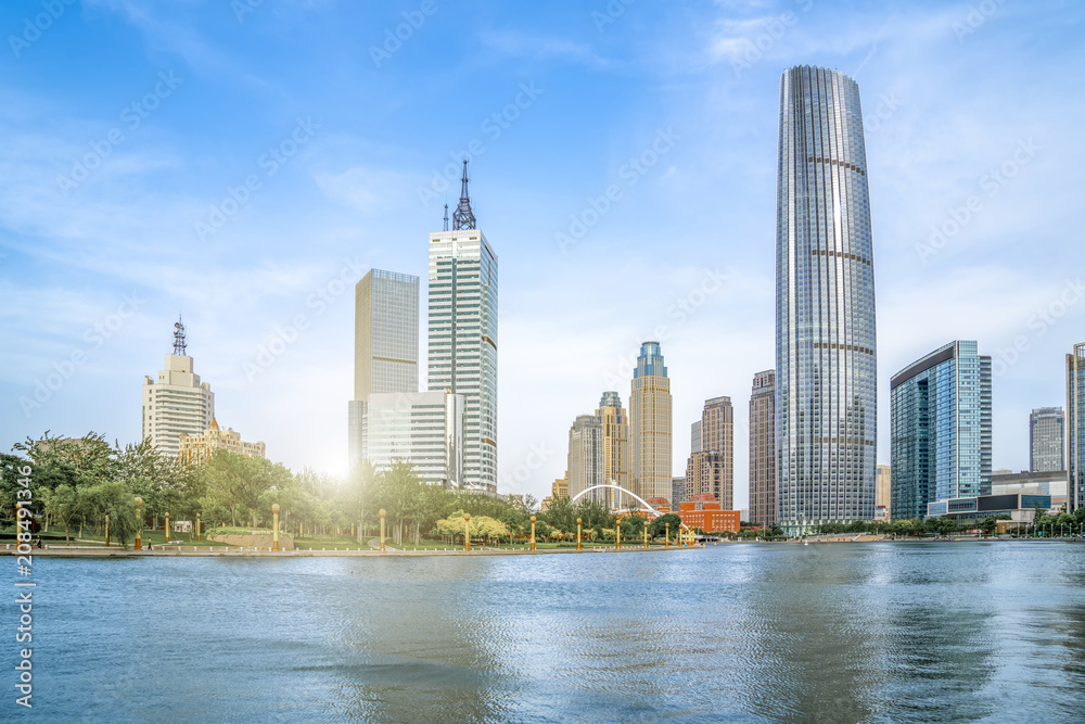 Fototapeta premium Urban architectural landscape in Tianjin