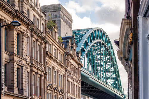 Tyne Bridge with Traditional Architecture, City of Newcastle upon Tyne, UK photo