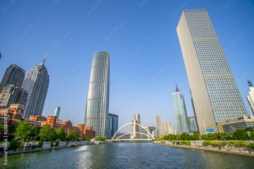 Fototapeta premium Urban architectural landscape in Tianjin