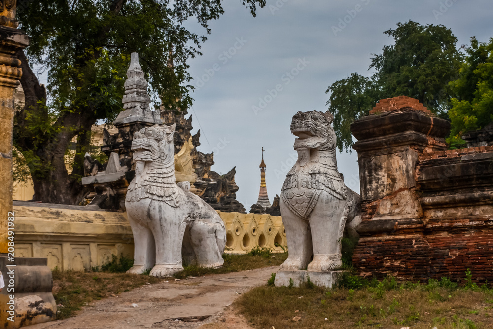 The entrance to Mahar Aung Mye Bon San Monastery, Inn Wa, Myanmar