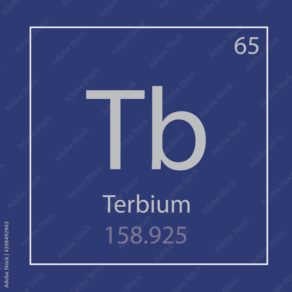 Terbium Tb rare metal chemical element icon- vector illustration