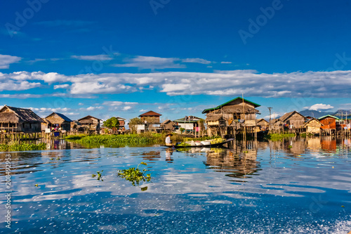 A village on the Inle Lake, Myanmar