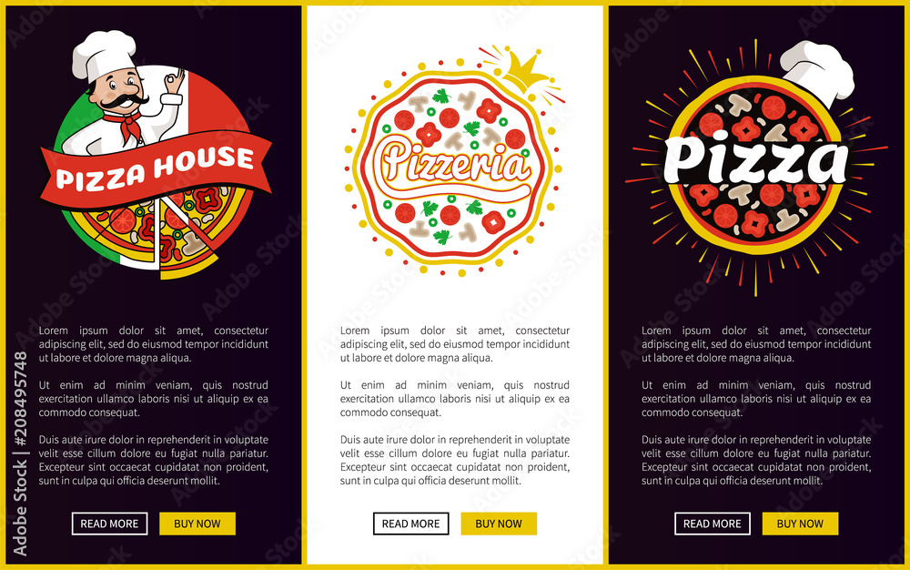 Obraz premium Pizza House Online Promotional Vertical Banners