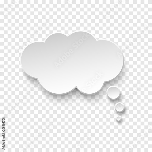 Fotografie, Obraz Vector white blank paper speech bubble