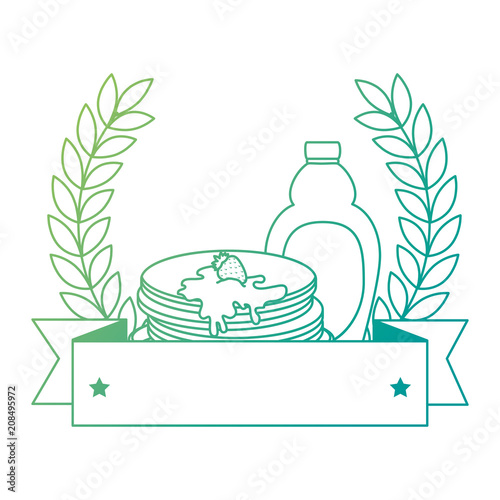 pancakes with maple syrup frame vector illustration design
