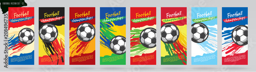 Soccer card design and football vector set.