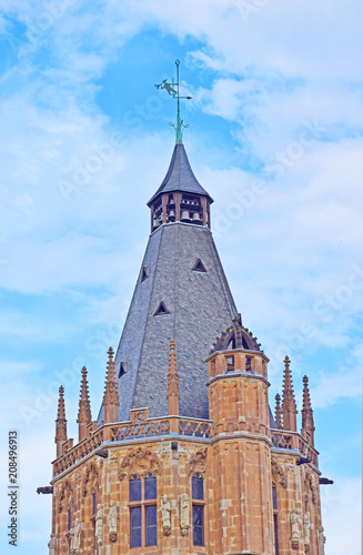 Tent tower of the Cologne City Hall. Cologne, Germany, 2017.