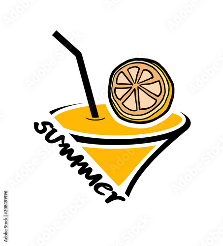 summer cocktail illustration