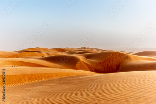 The dunes of the Wahiba Sands desert in Oman at sunset during a typical summer sand storm - 20