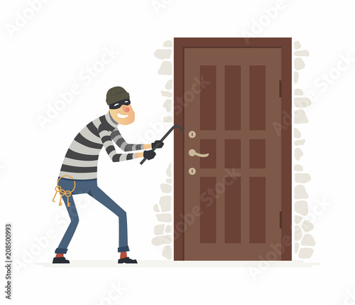Burglar - cartoon people characters illustration