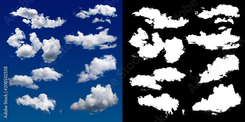 Cloud in the sky. A halftone clipping mask for gently carving out the cloud.