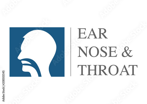 ENT logo template. Head for ear, nose, throat doctor specialists. logo concept. Line vector icon. Editable stroke. Flat linear illustration isolated on white background