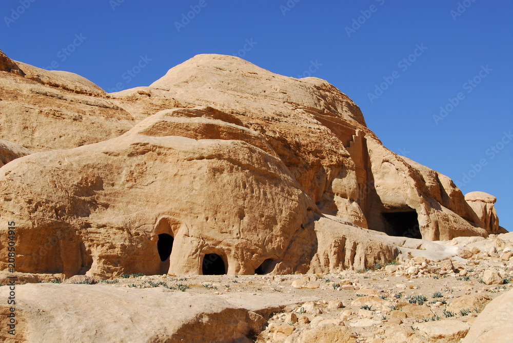 Jordan. Stone blocks in the desert