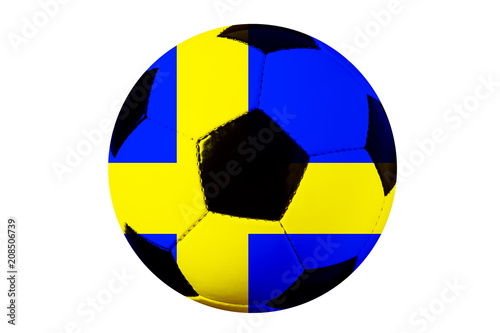 Fussball Ball  Fahne Schweden  isoliert auf weiss