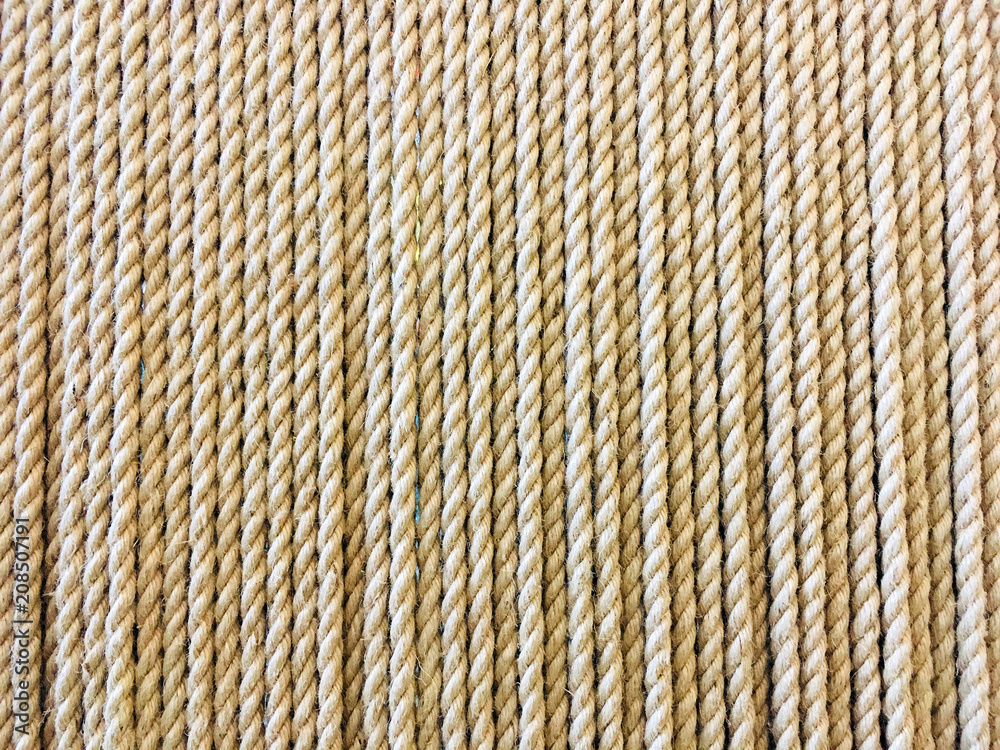 natural rope texture, beige twine, vertical arrangement Stock Photo