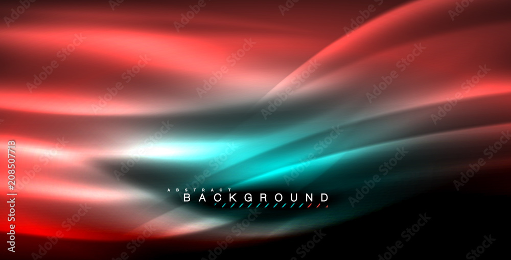 Neon glowing wave, magic energy and light motion background Neon glowing wave, magic energy and light motion background