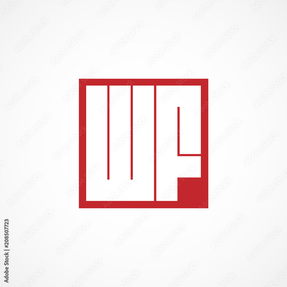 Initial Letter WF Logo Vector Design