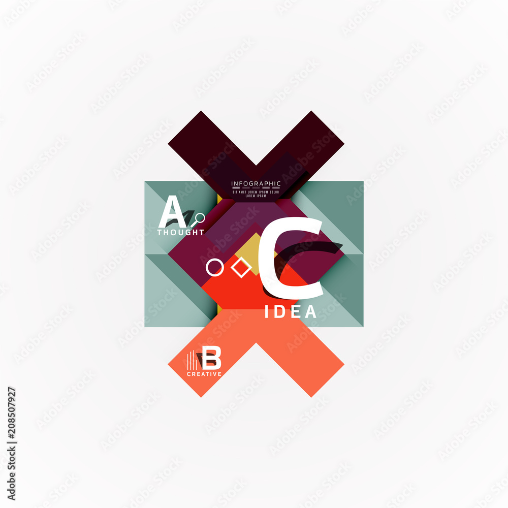 Vector infographic options banner, paper style design