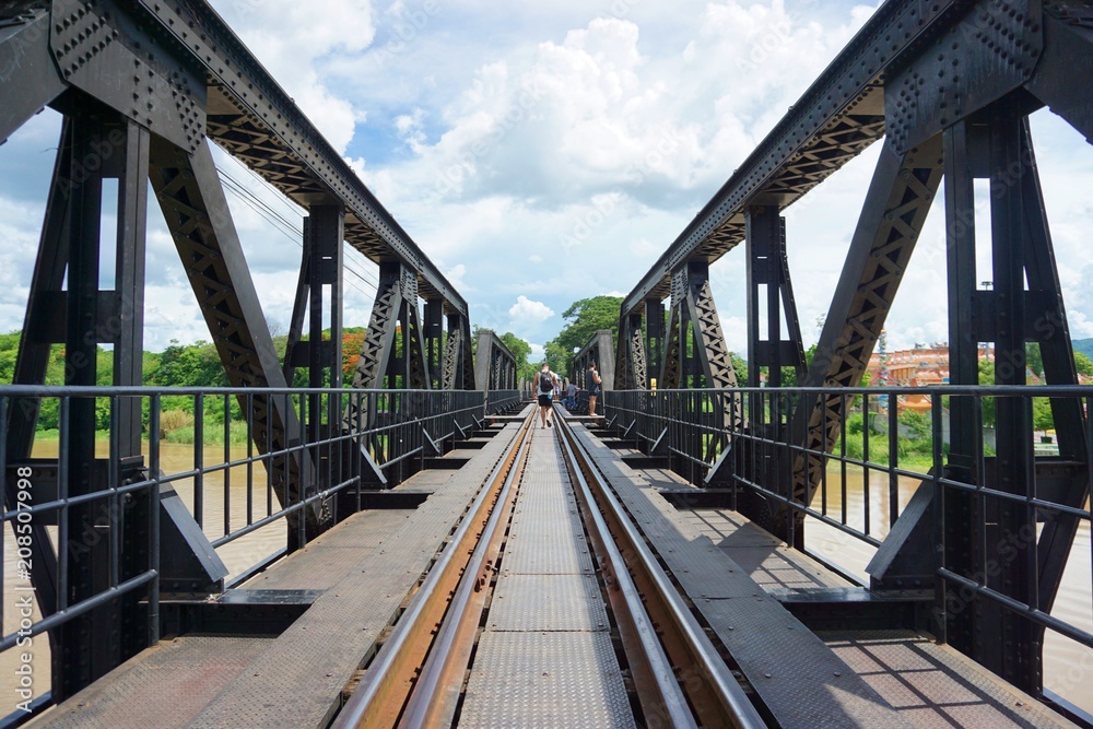 Death railway bridge on the River Kwai in Kanchanaburi Death railway bridge on the River Kwai in Kanchanaburi