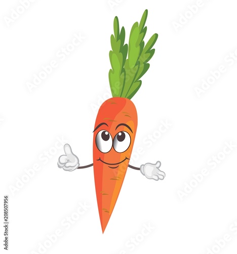 cute carrot character. cartoon vector illustration