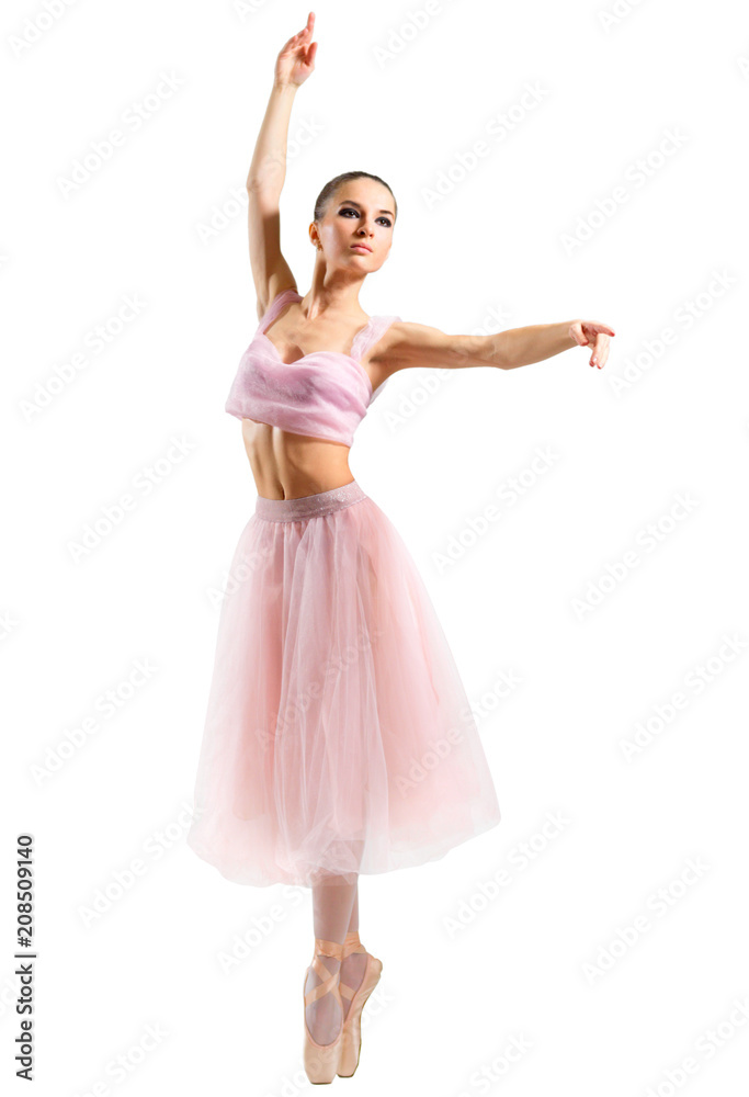 Naklejka premium Young ballerina isolated