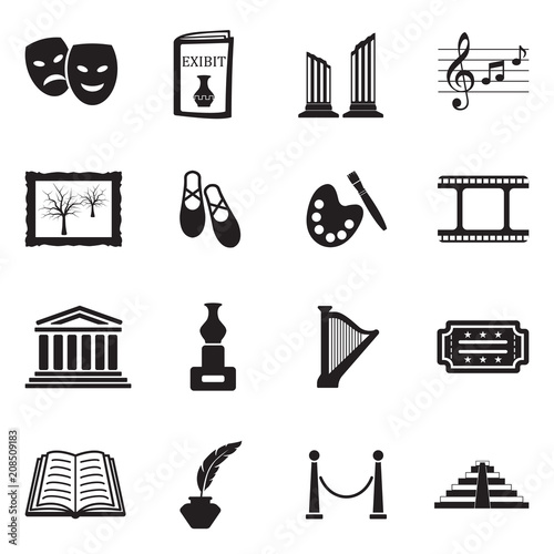 Art Icons. Black Flat Design. Vector Illustration.