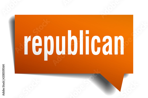 republican orange 3d speech bubble