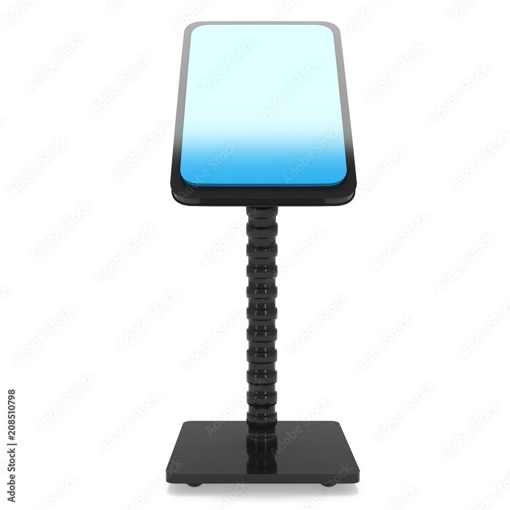 LCD Screen Stand. Trade Show Booth. 3d render of tv info kiosk isolated on white background. High Resolution. Ad template for your expo design. LCD Screen Stand. Trade Show Booth. 3d render of tv info kiosk isolated on white background. High Resolution. Ad template for your expo design.