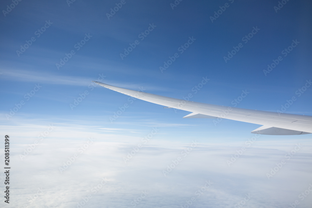 Fototapeta premium Airplane Wing in the Sky