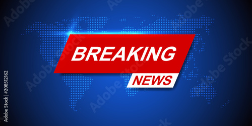 Breaking News World Map Background. Business Technology Politics News Background. Vector Illustration.