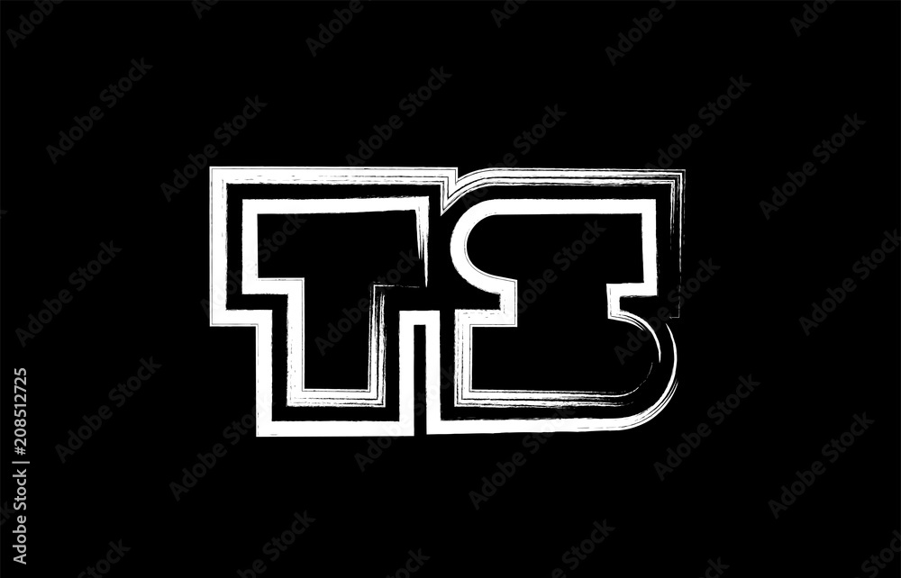 grunge black and white alphabet letter combination ts t s logo icon design grunge black and white alphabet letter combination ts t s logo icon design