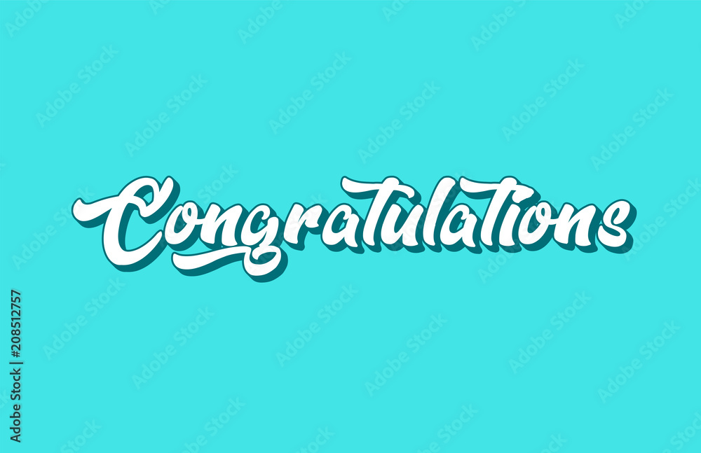 congratulations hand written word text for typography design