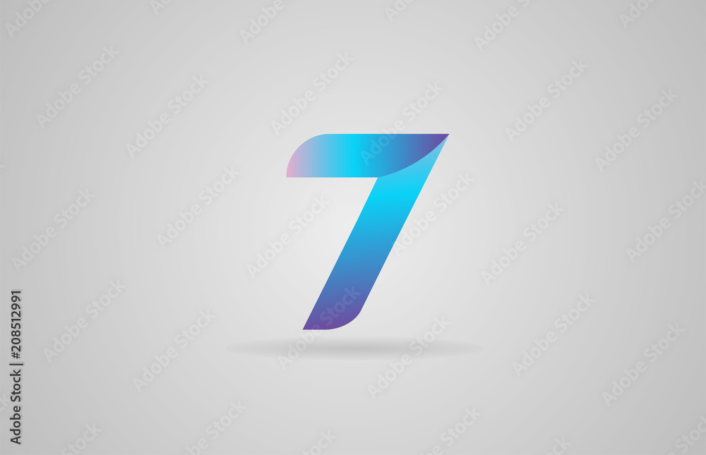 blue pink number 7 logo icon design blue pink number 7 logo icon design