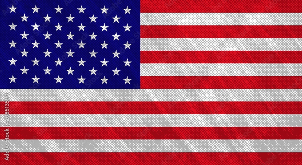 Fototapeta premium Flag of the USA. Grunge halftone texture. Vector illustration.