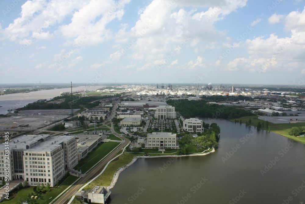 Vista de Baton Rouge desde El Capitolio Estatal de Lusiana, Luisiana