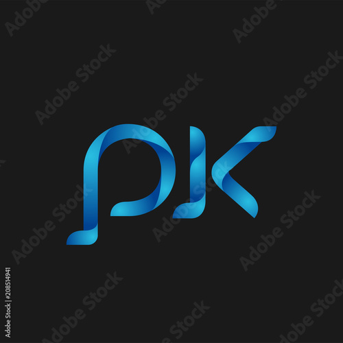 Initial Letter PK Logo Vector Design