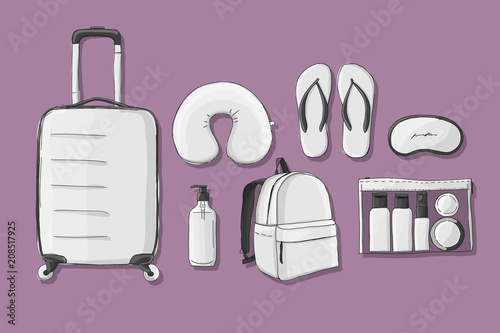 Travel set mockup, sketch for your design