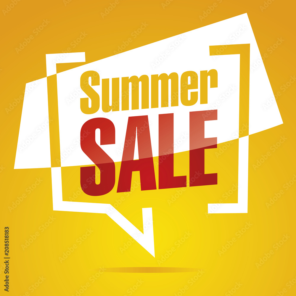 Summer sale in brackets yellow white red speech icon Summer sale in brackets yellow white red speech icon