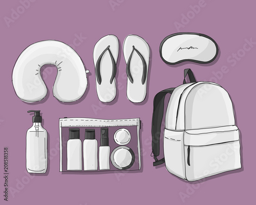 Travel set mockup, sketch for your design