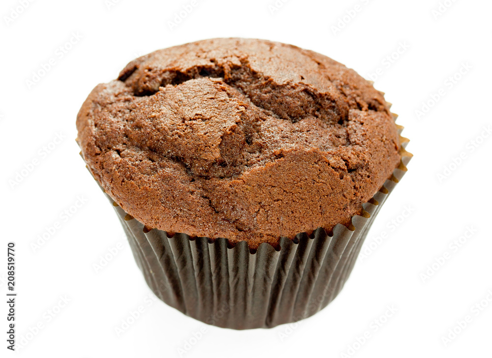 Chocolate cupcake isolated on white background Chocolate cupcake isolated on white background