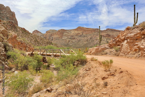 A single lane bridge on the historic Apache Trail in Arizona. photo