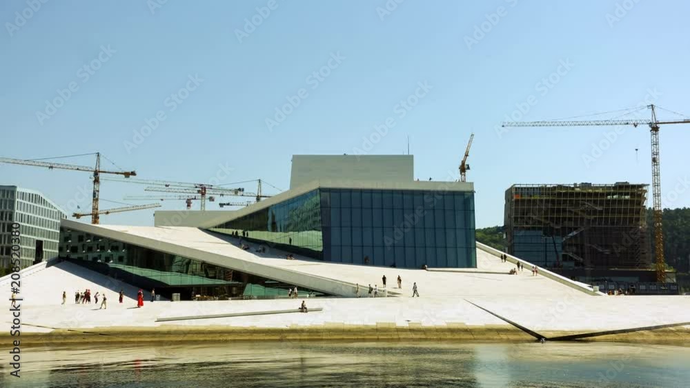 Video of Oslo Opera House in summer, Norway. Daylight shot. Video of Oslo Opera House in summer, Norway. Daylight shot.