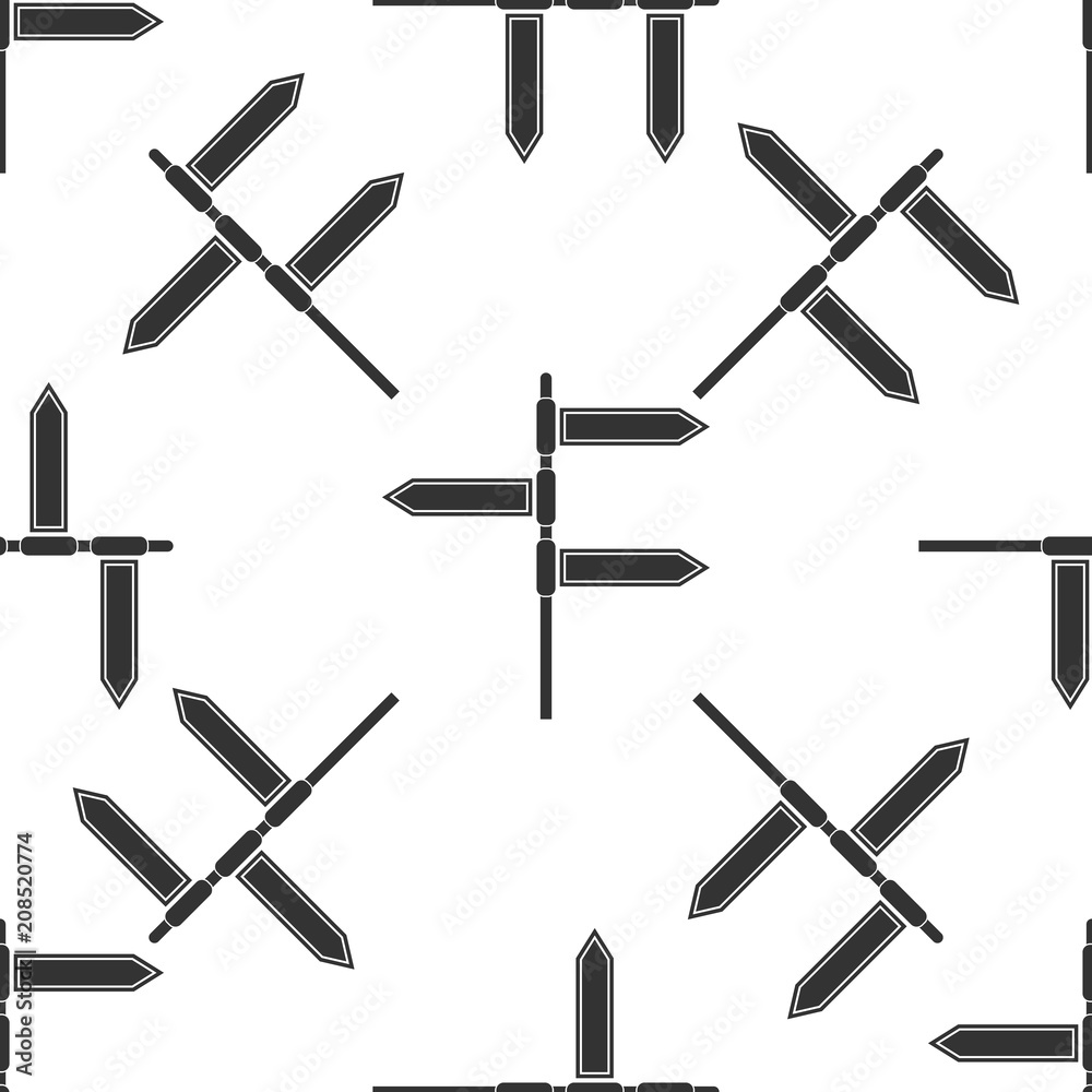 Road traffic sign. Signpost icon seamless pattern on white background. Pointer symbol. Blank board with place for text. Street information sign. Direction sign. Flat design. Vector Illustration Road traffic sign. Signpost icon seamless pattern on white background. Pointer symbol. Blank board with place for text. Street information sign. Direction sign. Flat design. Vector Illustration