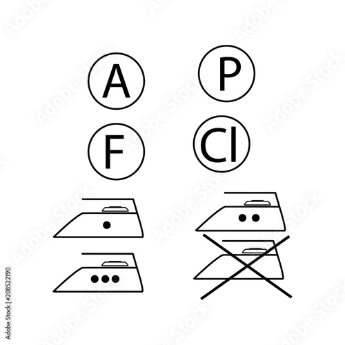 Care of clothes label. Flatiron silhouette set