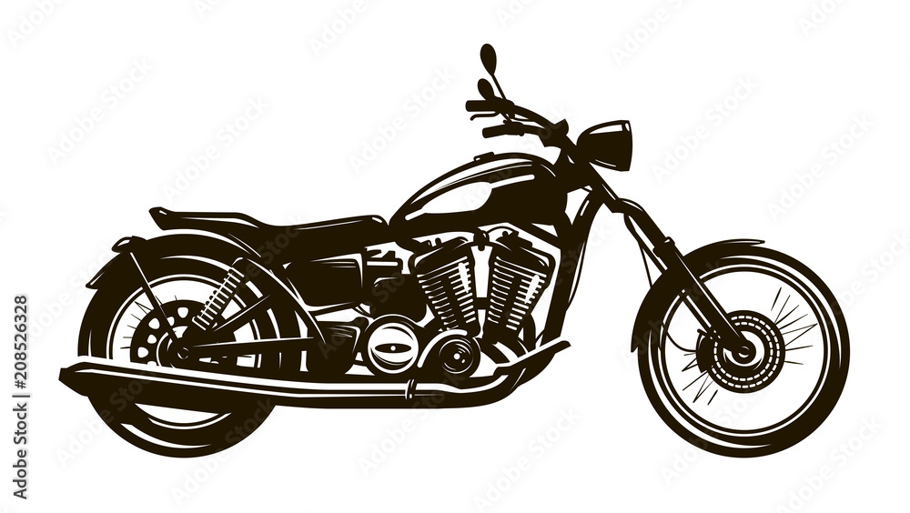 Retro motorcycle. Silhouette vector illustration Stock Vector Adobe Stock