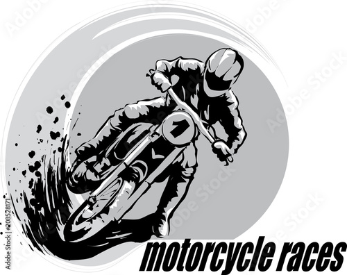 Motorcyclist in races